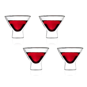 Martini Double Wall Insulated Cocktail Glass, Unique and Fun Gift for Espresso Martini Lovers, Keeps Drinks Cold Longer, A Perfect Cocktail Glass Gift Set, Glass to Serve Cocktail, Wine and Juice - 200 Ml, Pack of 2